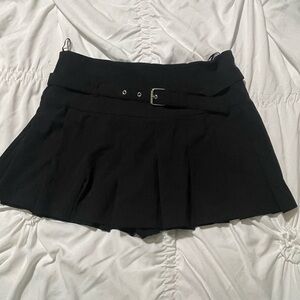 Zara Black Mini Skirt with Belt Detail